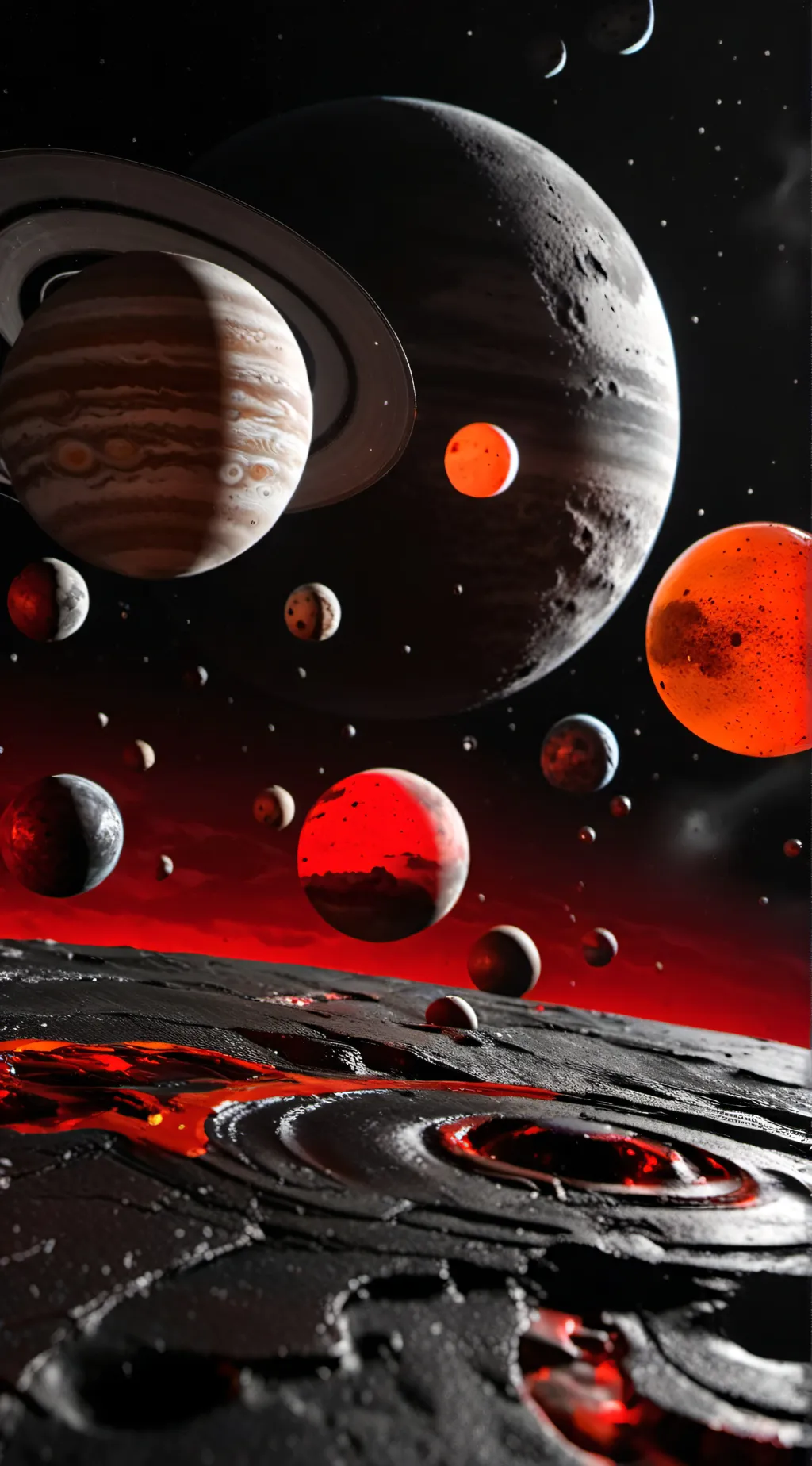 ai character: Solar balls background