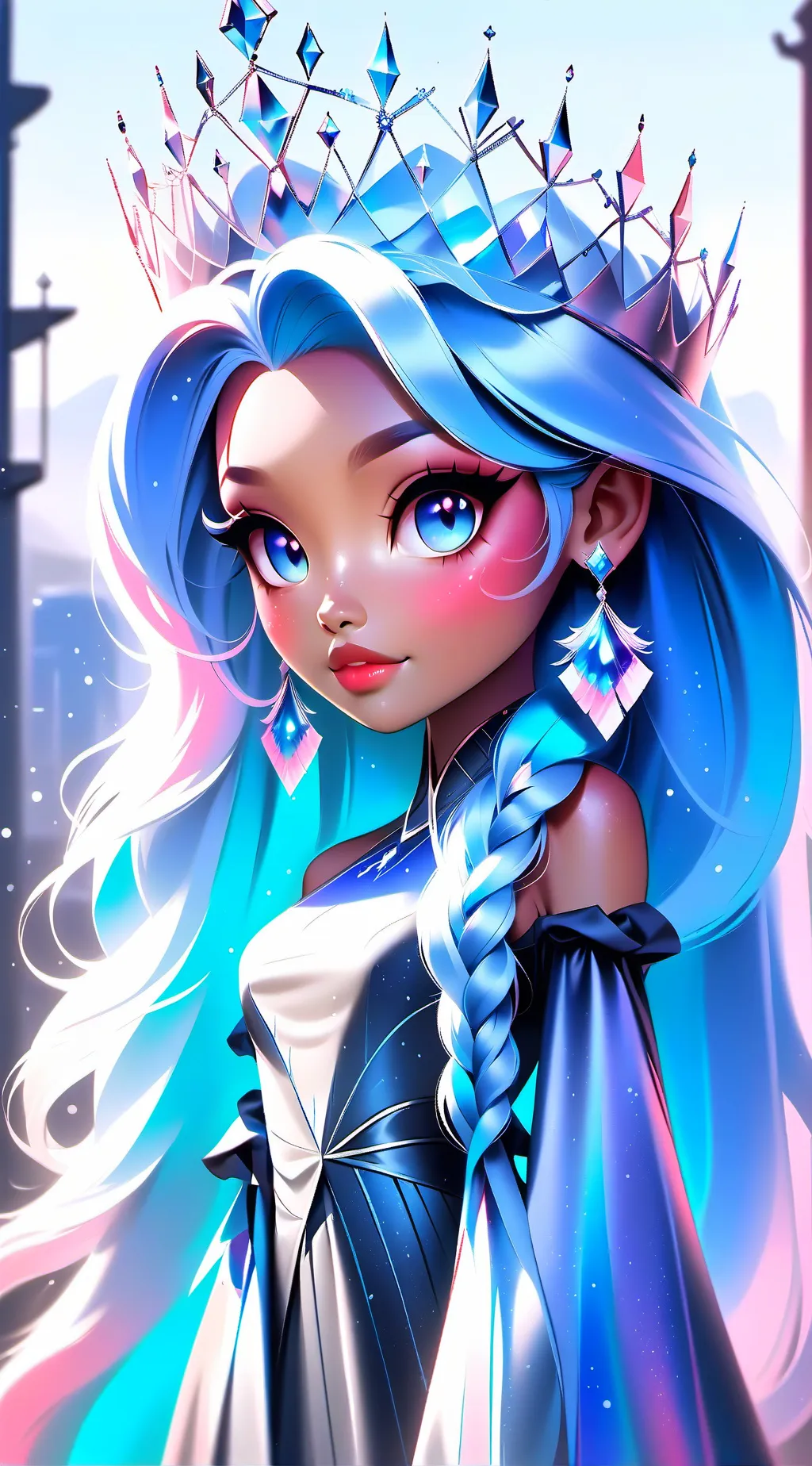 ai character: Princess and skz background