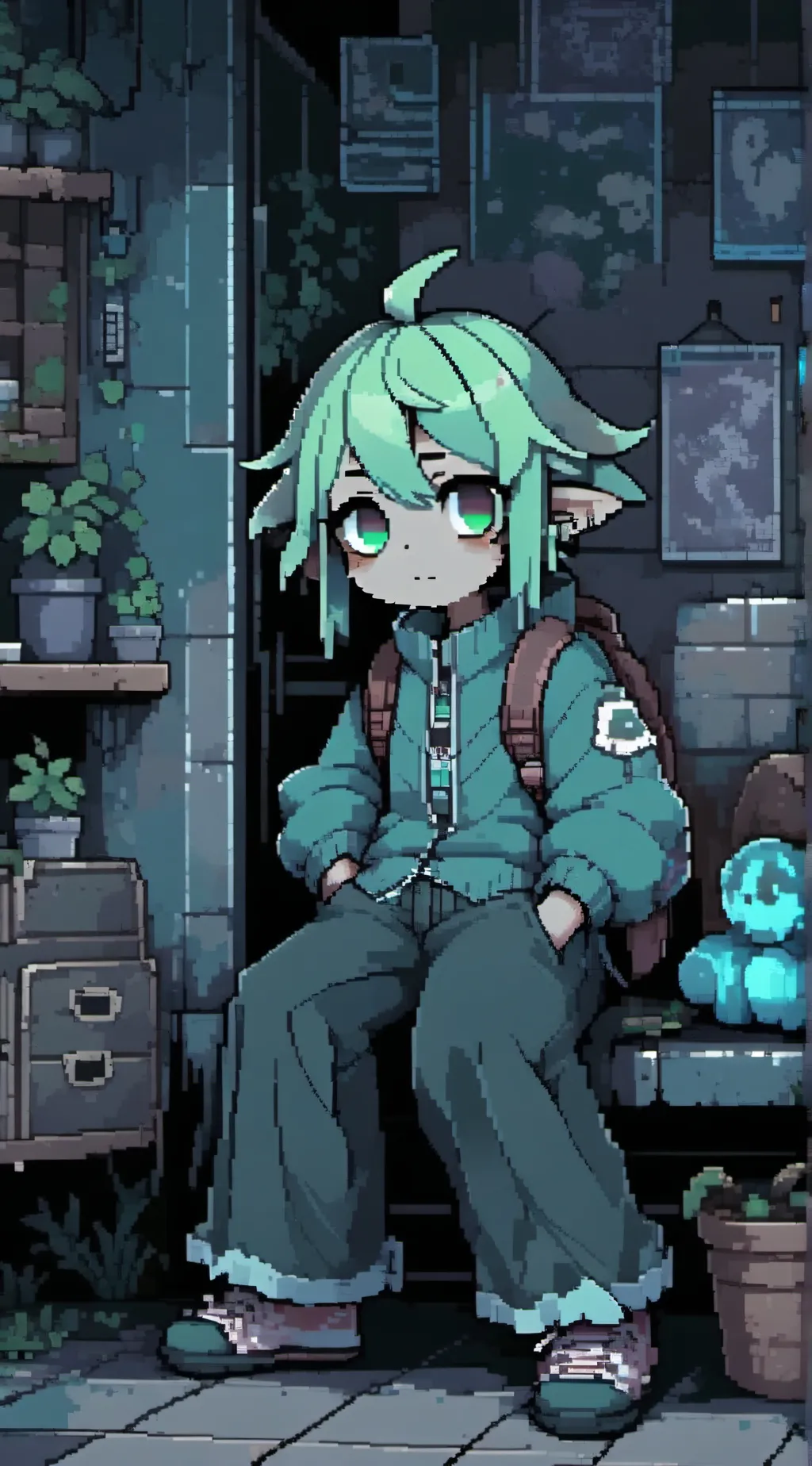 ai character: Grogu girl  background