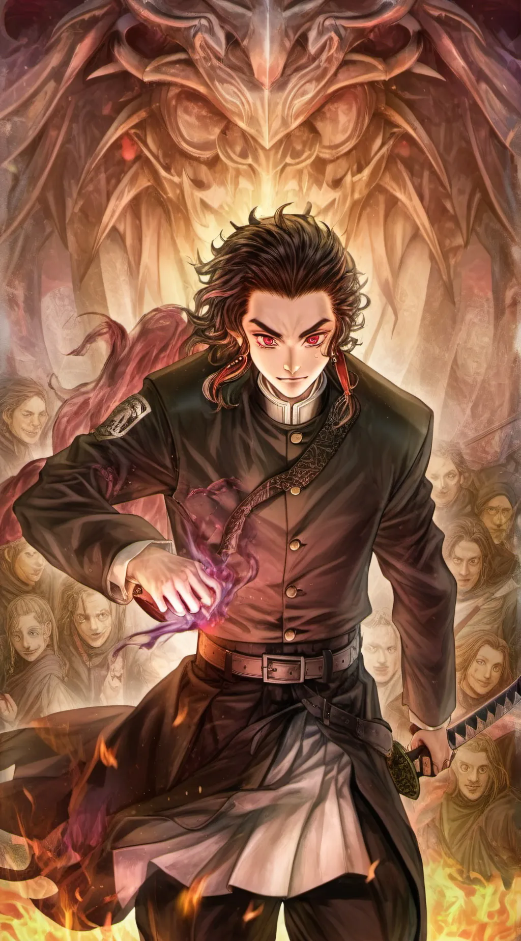 ai character: demon slayer rpg background