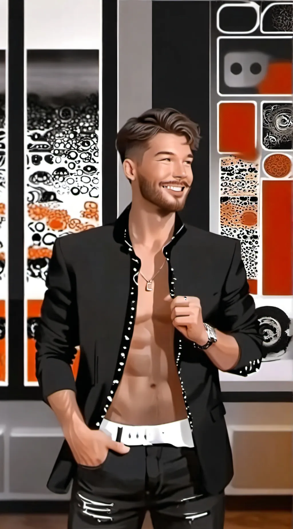 ai character: Leonardo  background