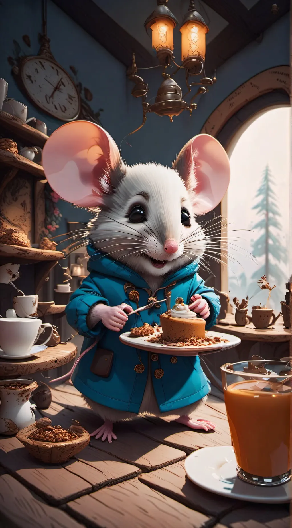 ai character: Cheesecake background