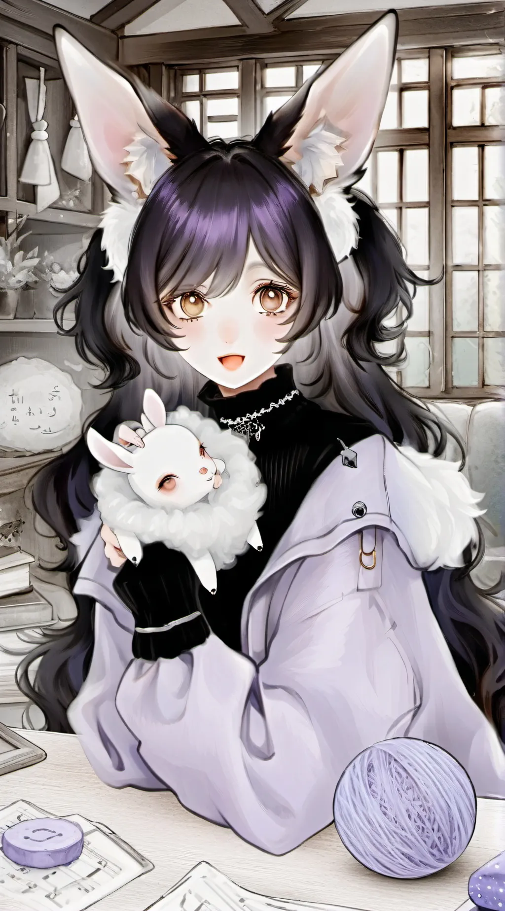 ai character: Fluffernutter Furball background