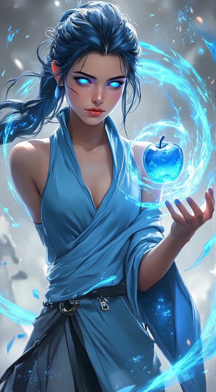 ai character: Magic blue background