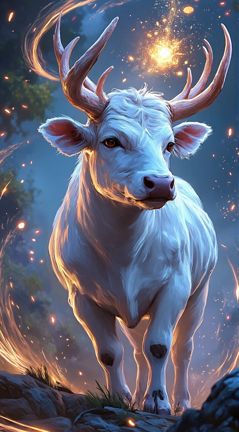 ai character: cow  background