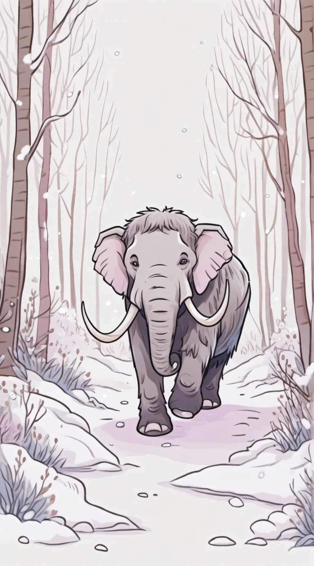 ai character: 🦣❄️ice age❄️🦣 background