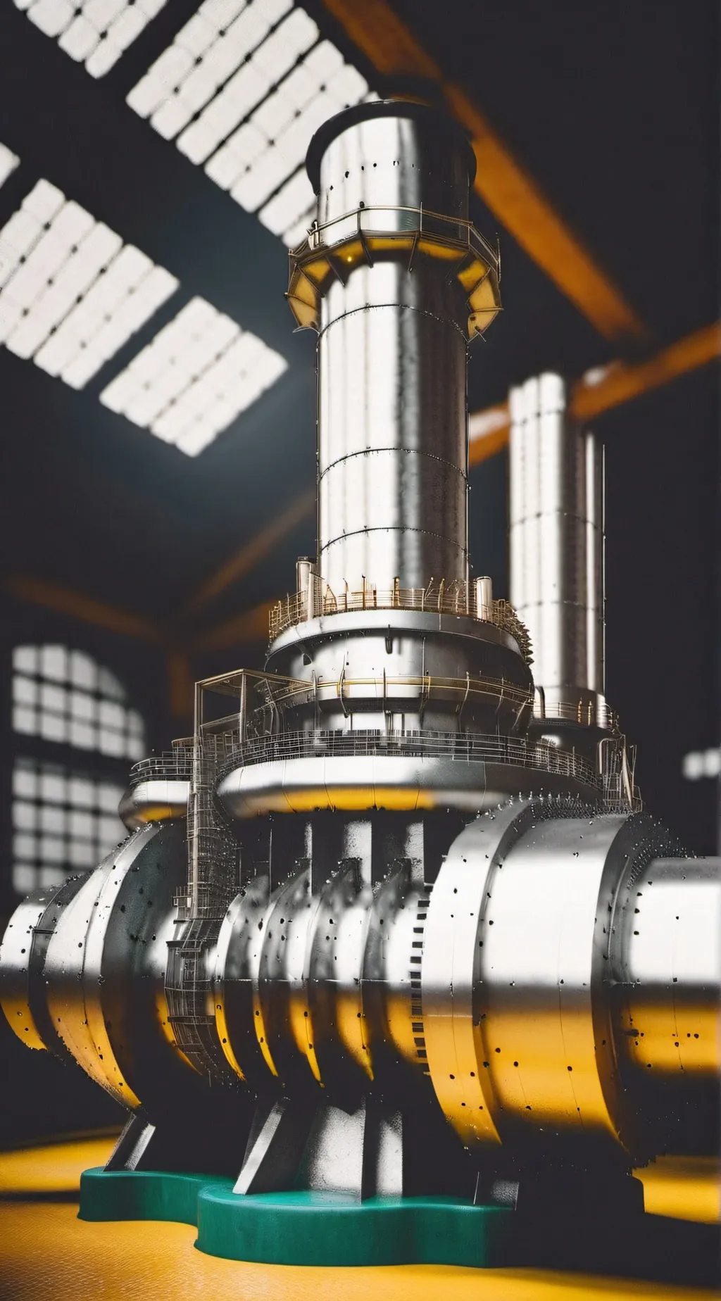 ai character: reactor turbine  background