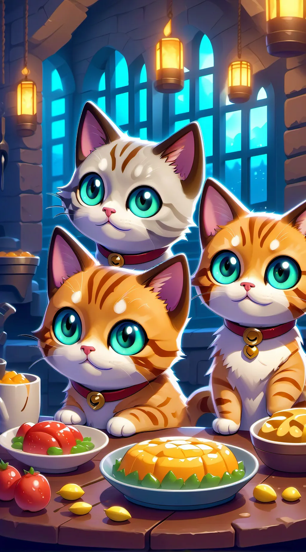 ai character: ¿1 odd emoji cat? background