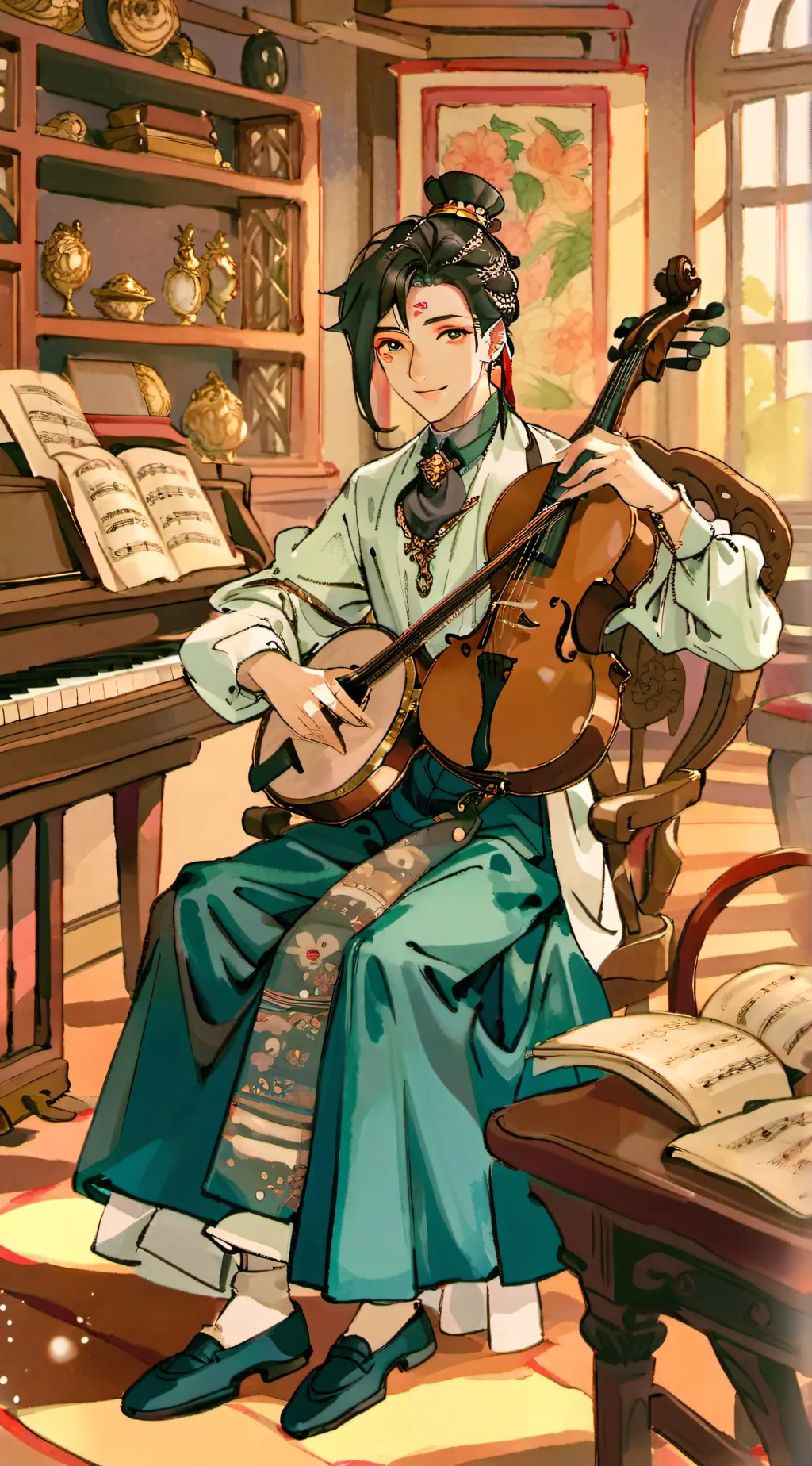 ai character: Music class background