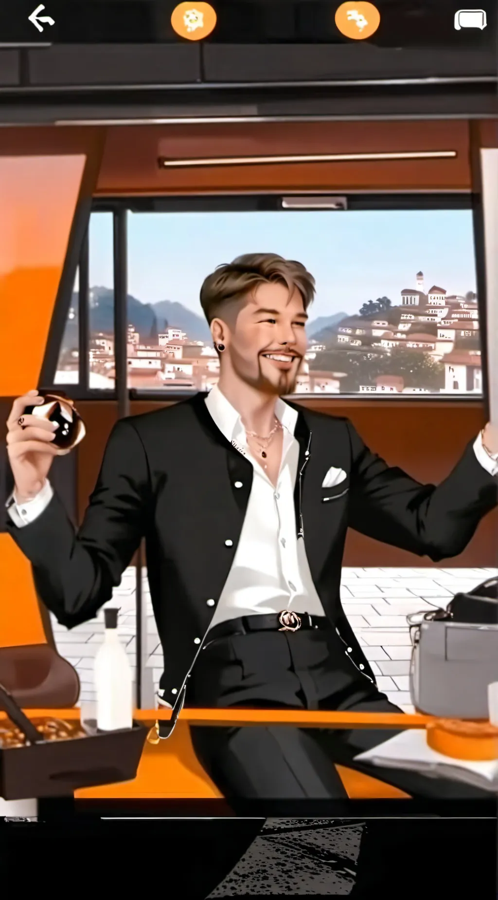 ai character: leonardo background