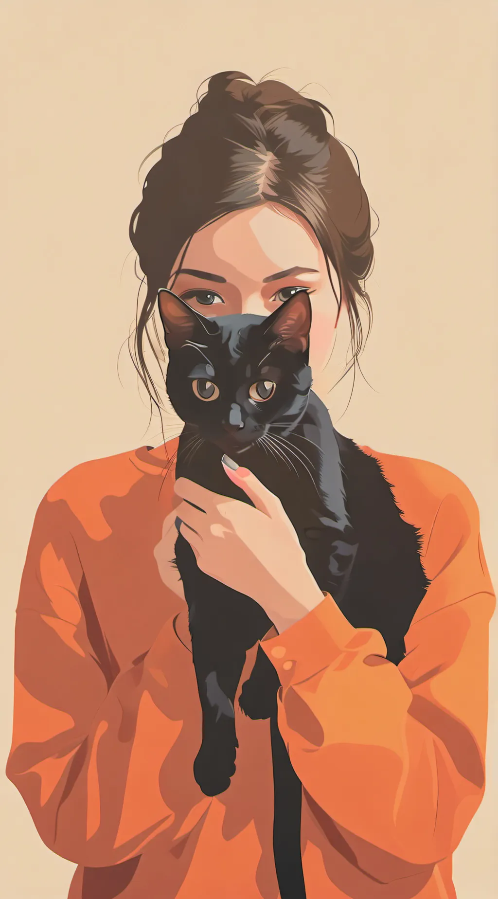 ai character: v cat background