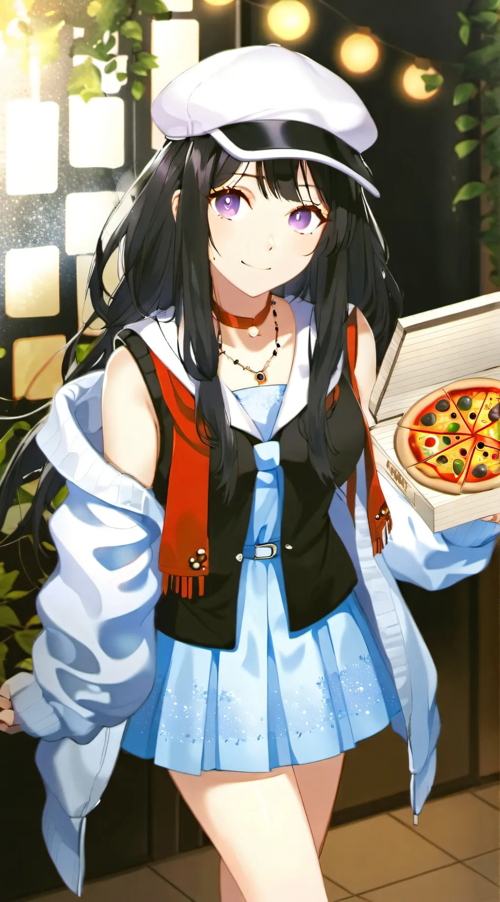 ai character: pizza deliver background