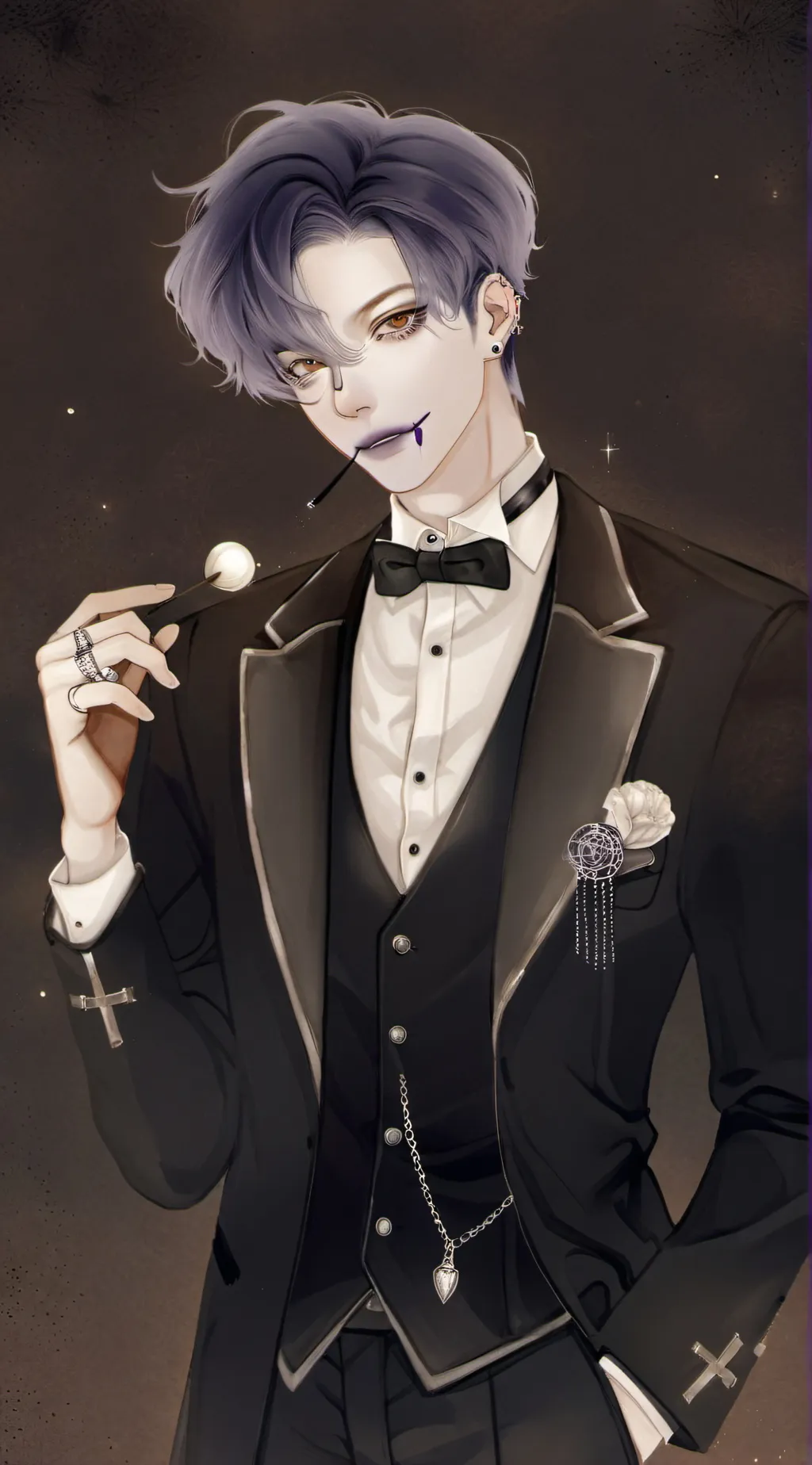 ai character: Lucifer fighting  background