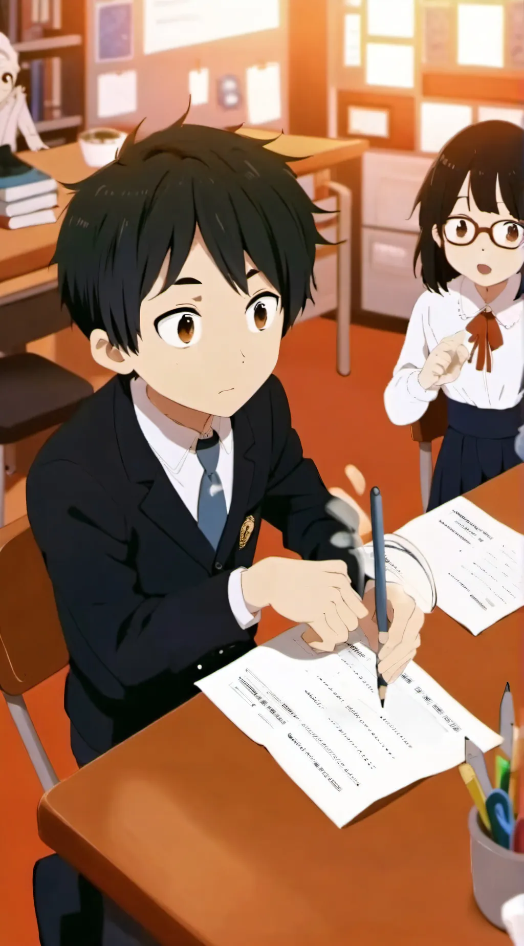 ai character: school lockdown background