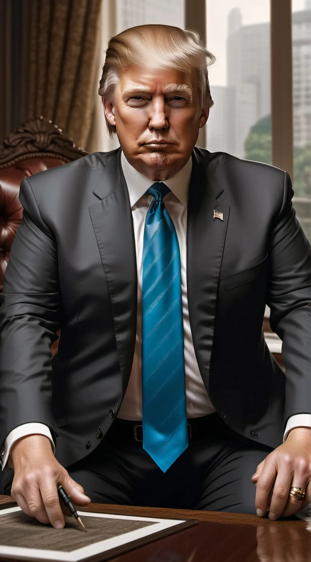 ai character: DONALD TRUMP background