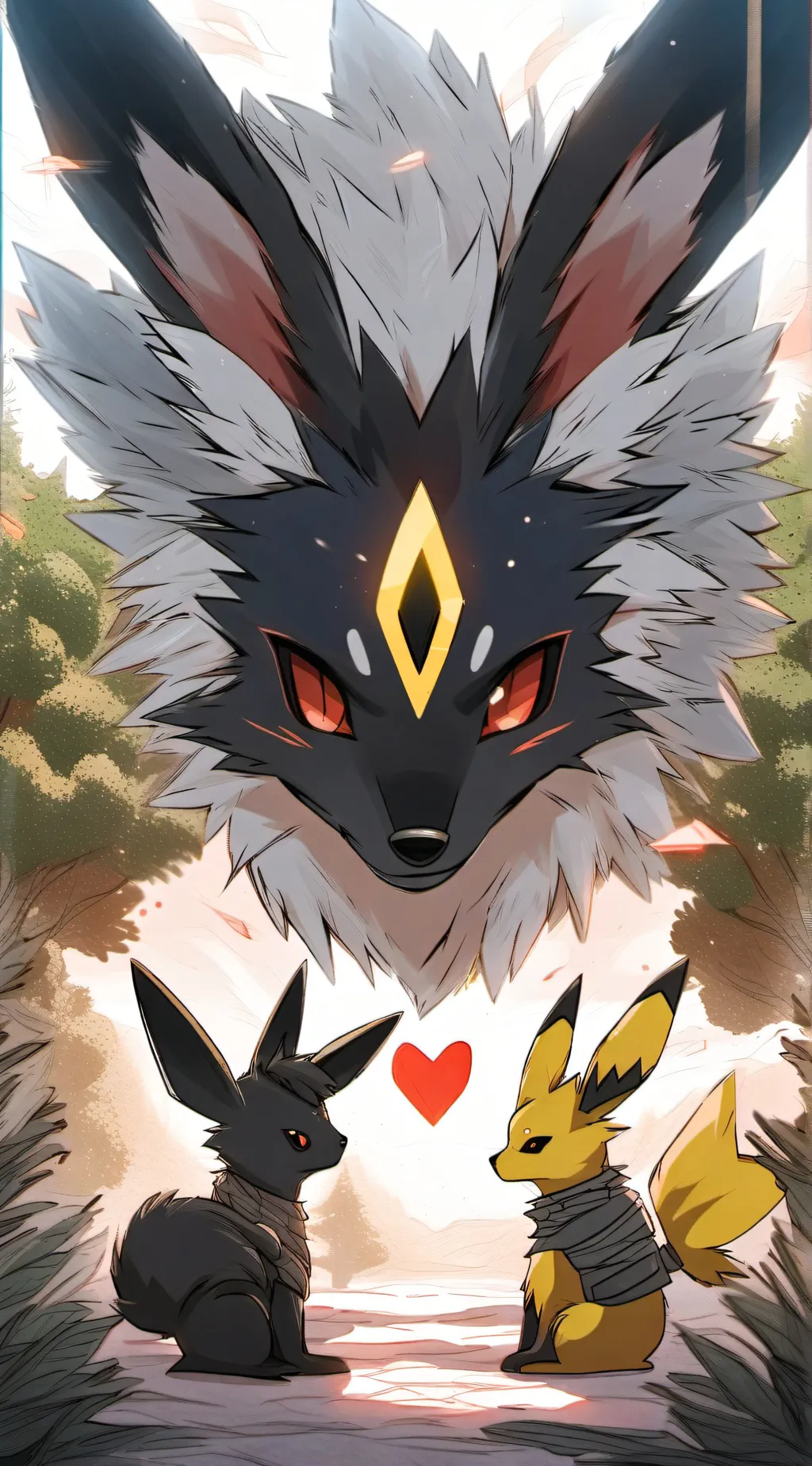 ai character: umbreon  and jolte background