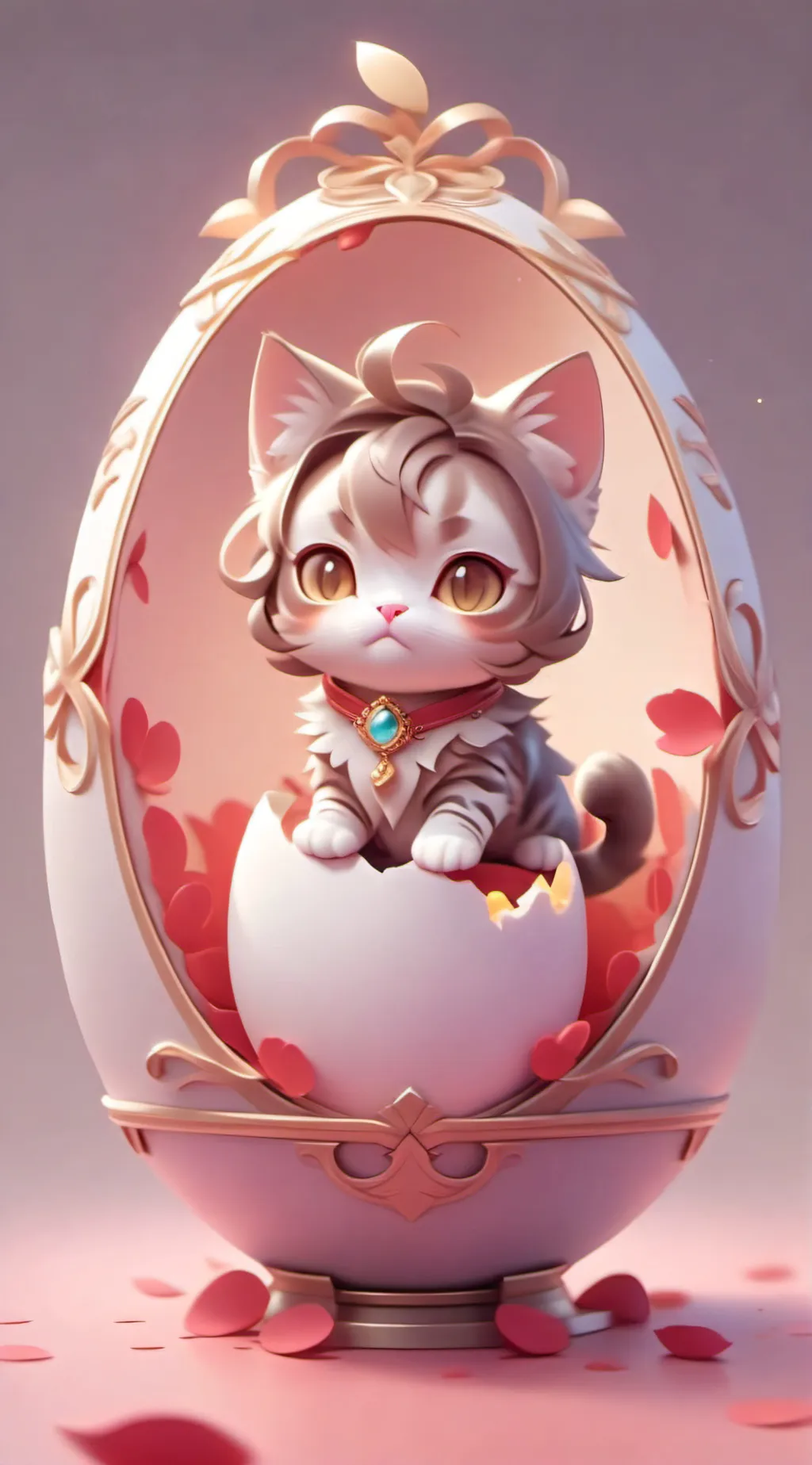 ai character: A cat out of an eg background