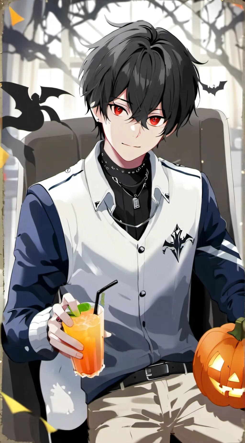 ai character: Halloween kny background