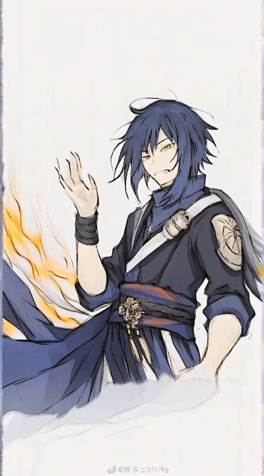 ai character: iguro Obanai  background