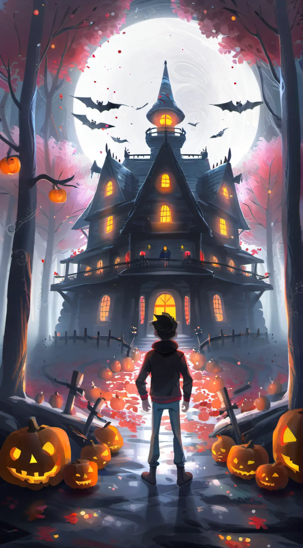 ai character: ~GF AT HALLOWEEN~ background