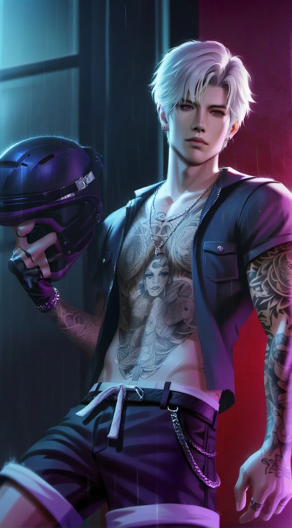 ai character: Damon  background