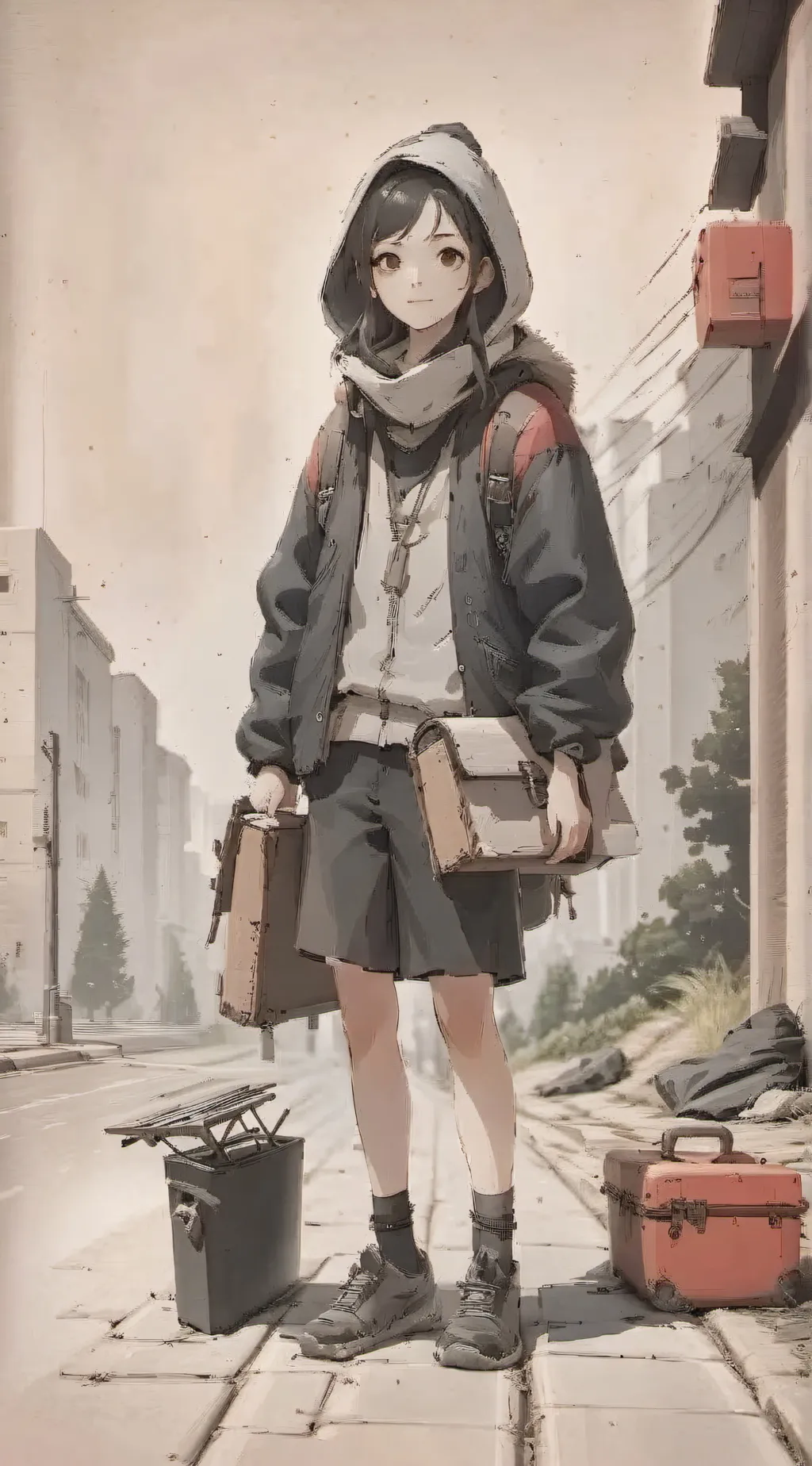 ai character: Homeless girl background