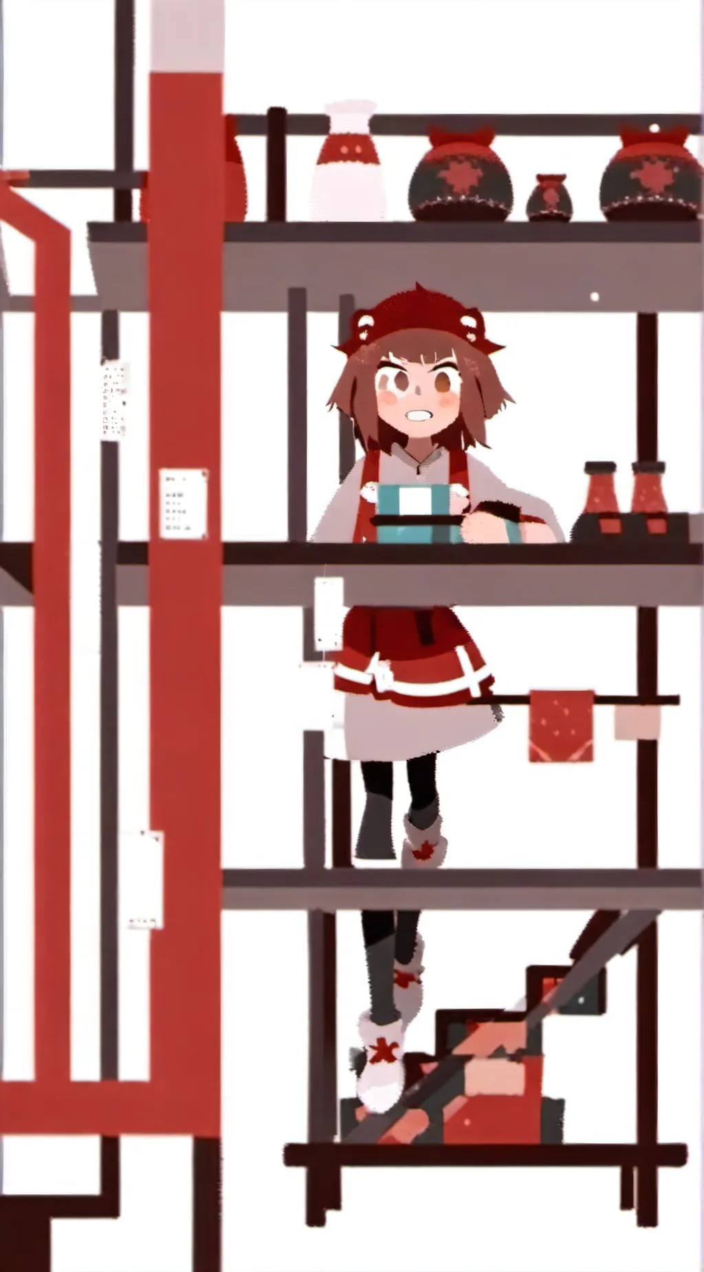 ai character: Fpe x my oc robot background