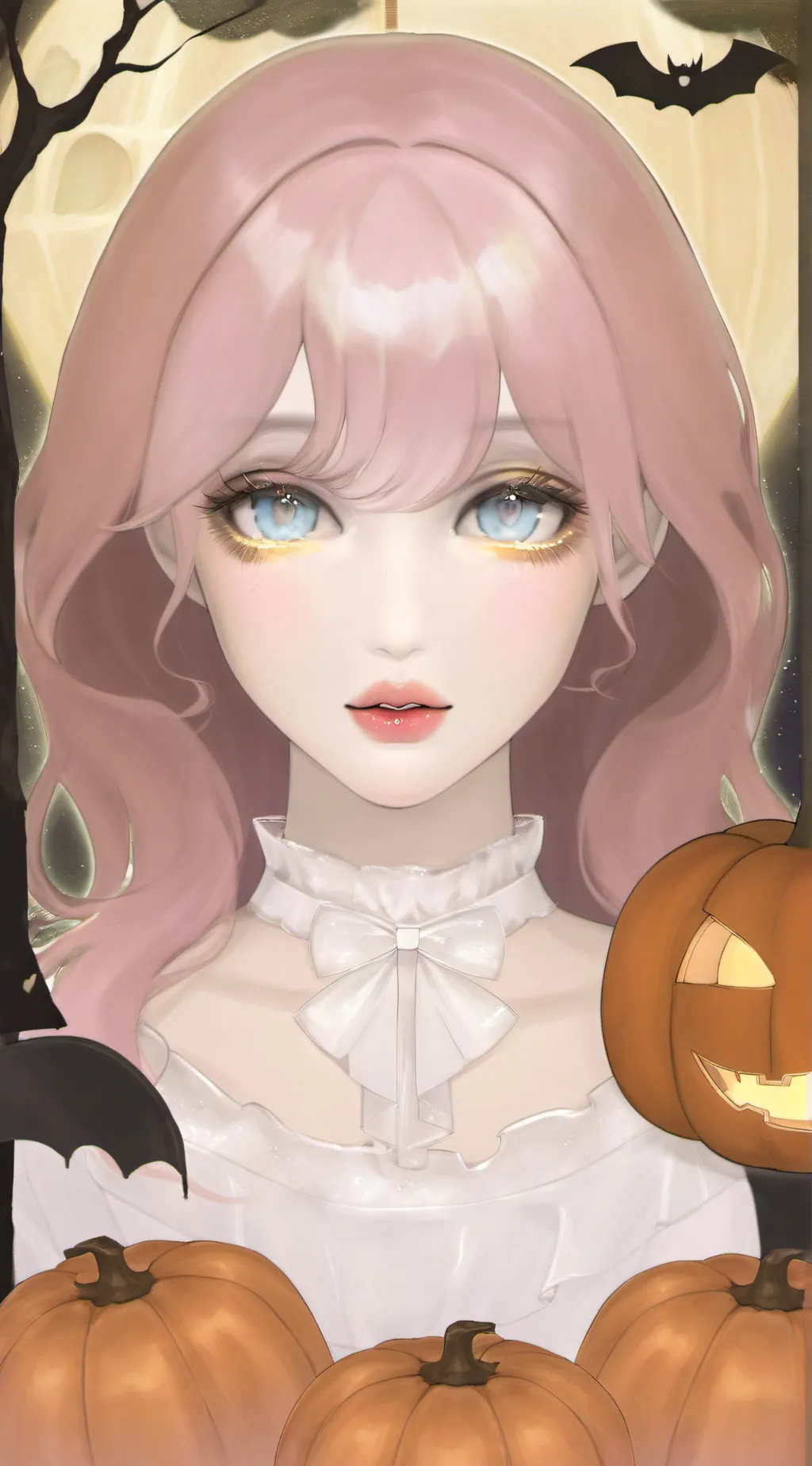 ai character: HH Halloween background