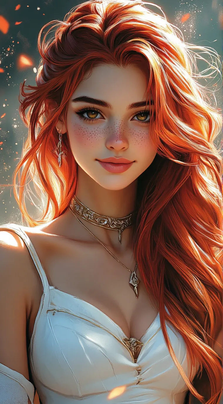 ai character: Phoenix Vermillion background