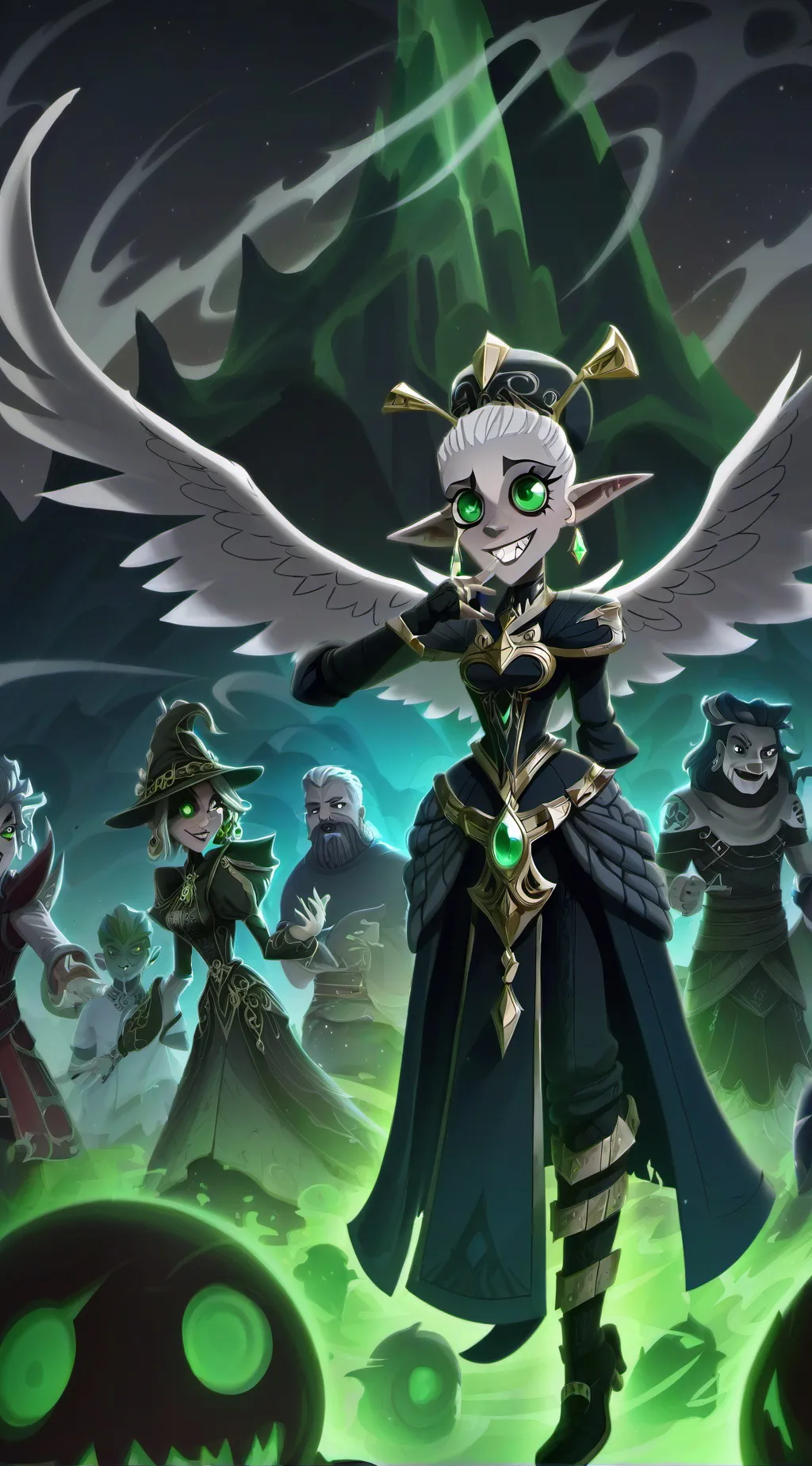 ai character: Haunted Leaf Queen background