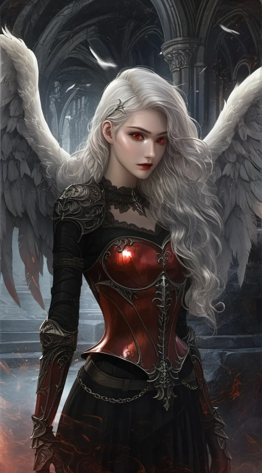 ai character: Ebenevel (Crimson) background