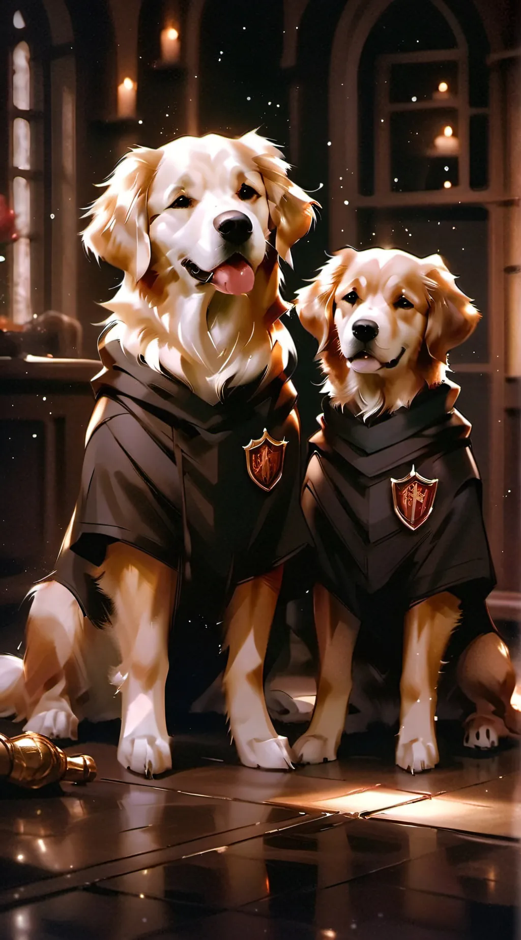 ai character: Hogwarts dog background