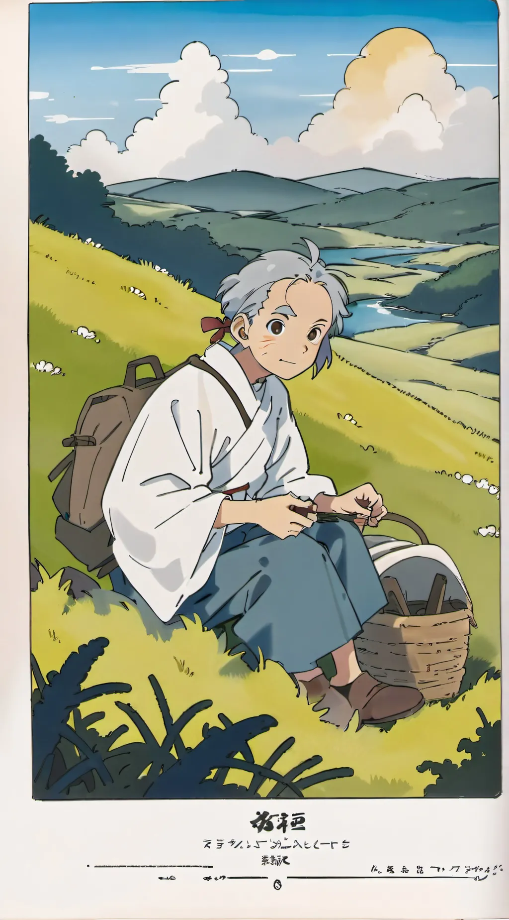 ai character: grass background