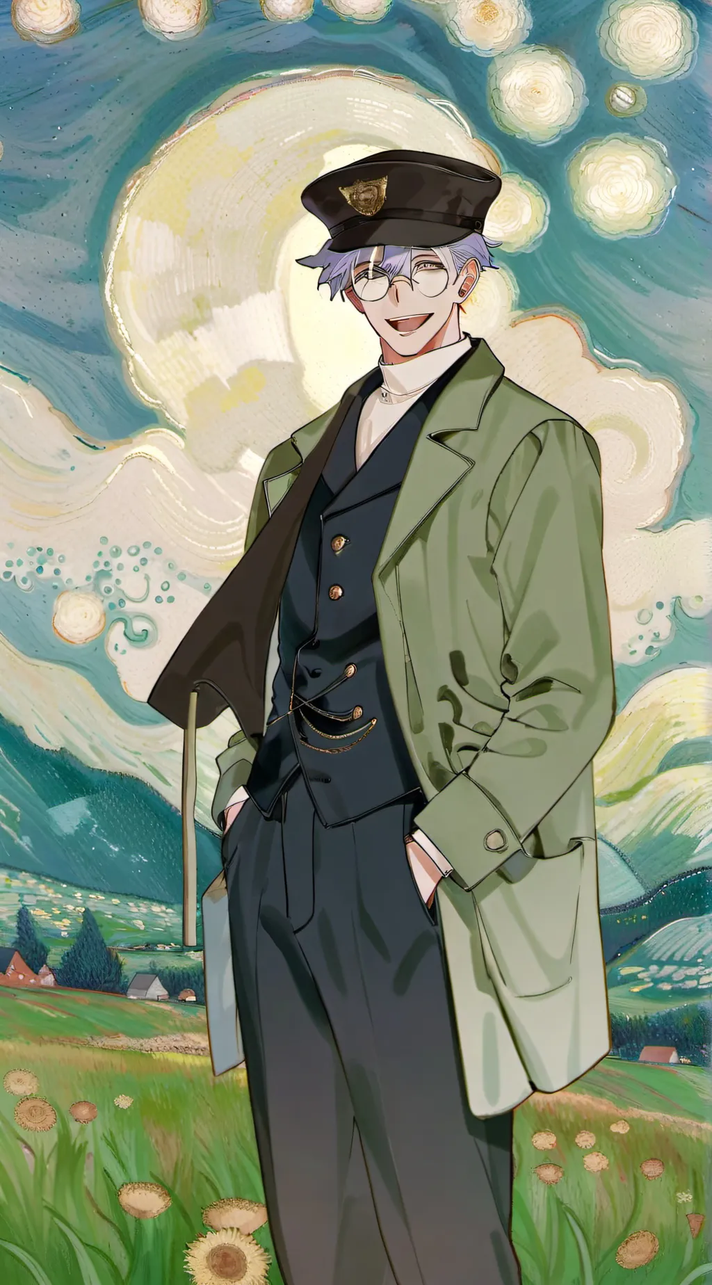 ai character: gojo saturo background