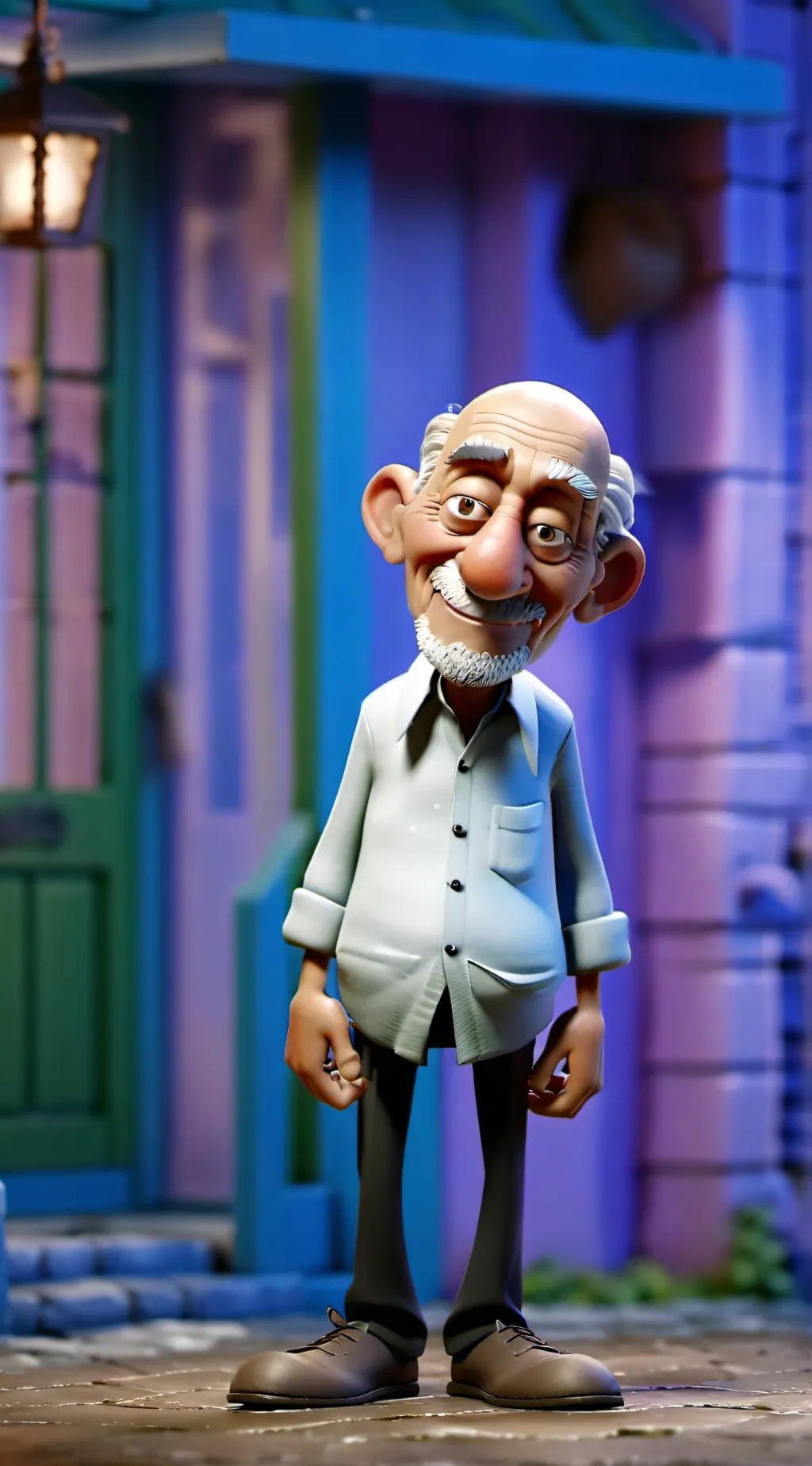 ai character: Creepy old man background