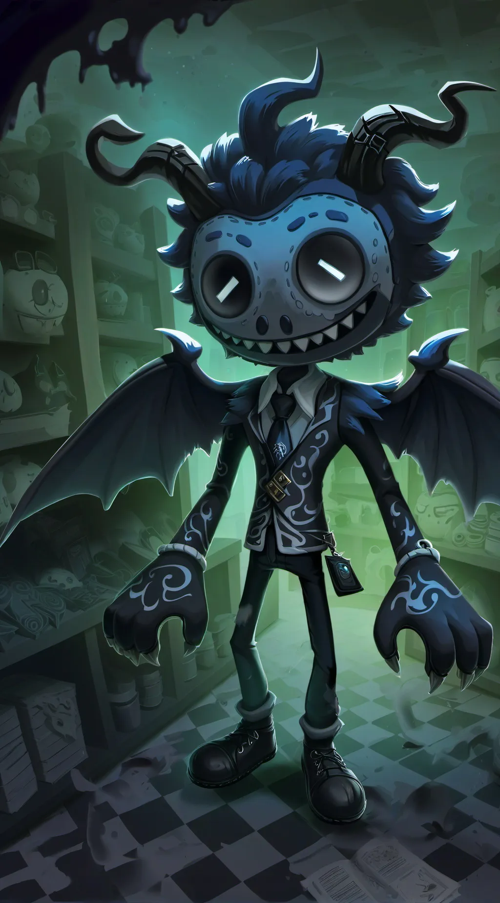 ai character: bendy lives on background