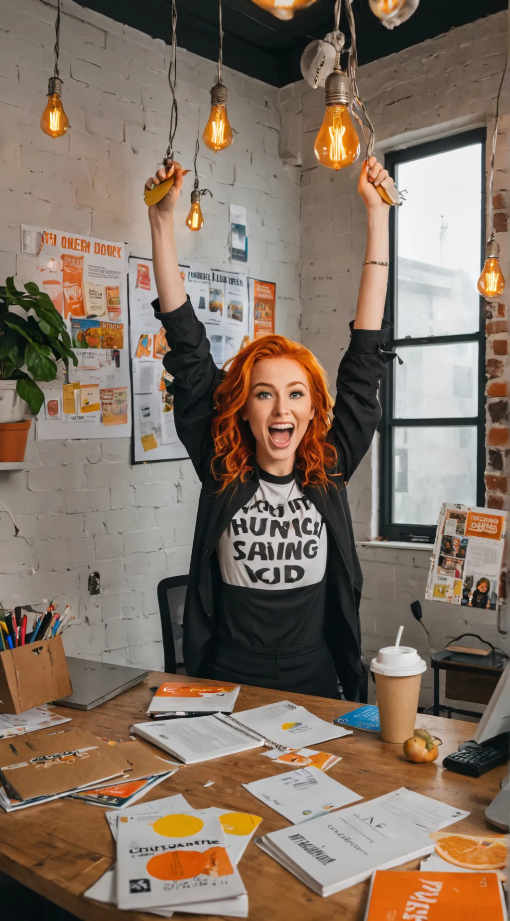 ai character: Orange Locks Savings background