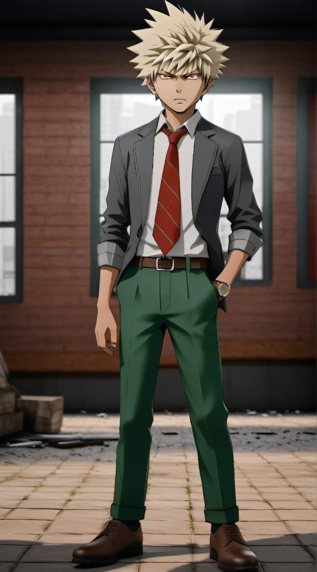 ai character: Katsuki Bakugo background