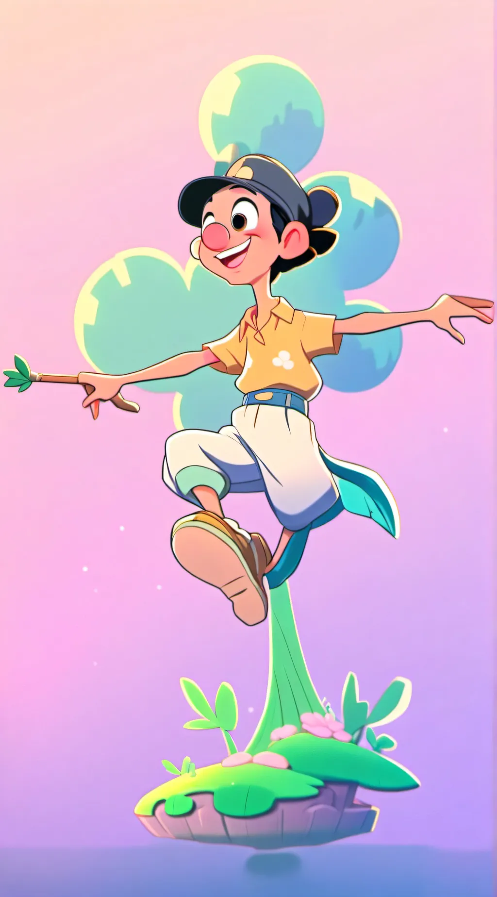 ai character: a cartoon  background