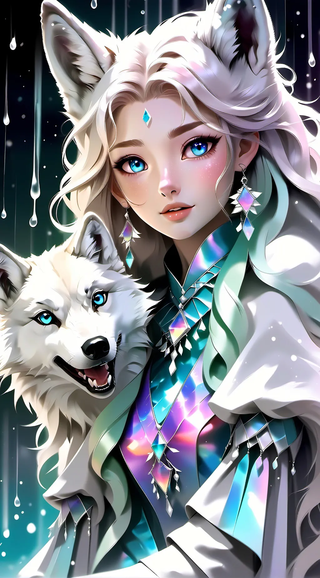 ai character: snowflake  background