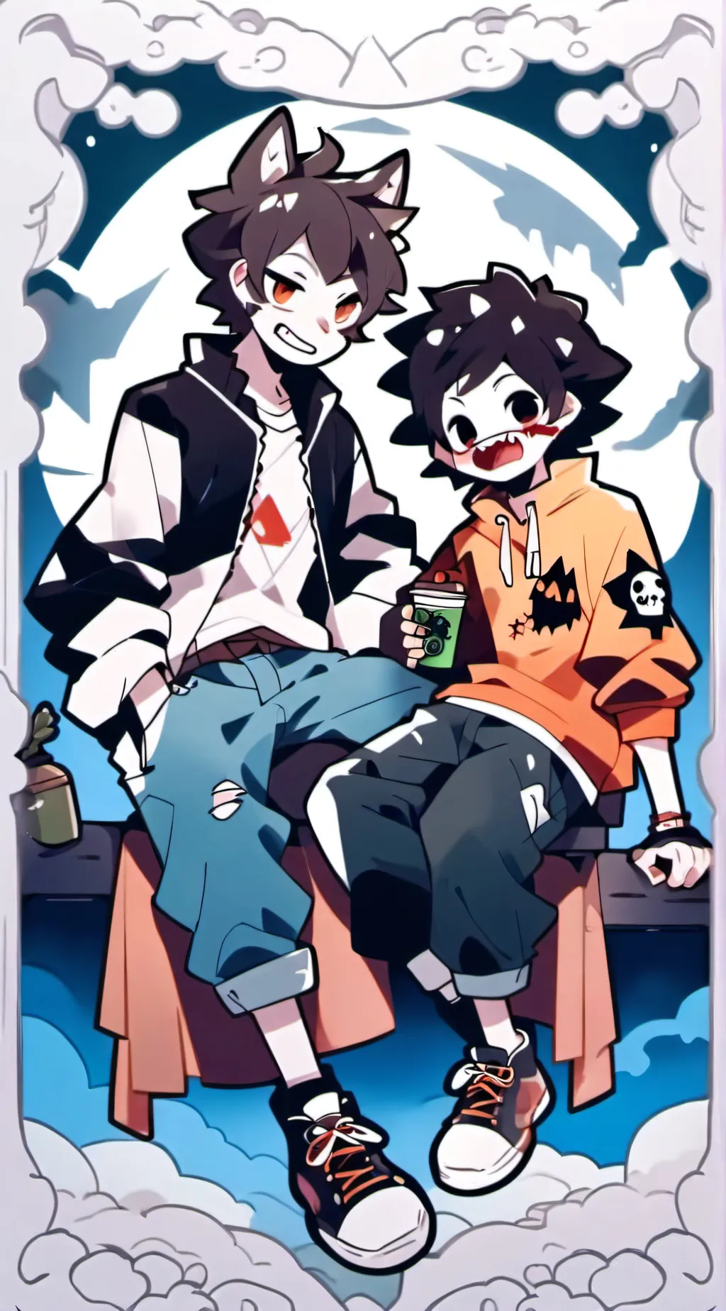 ai character: Grim and howler ￼ background