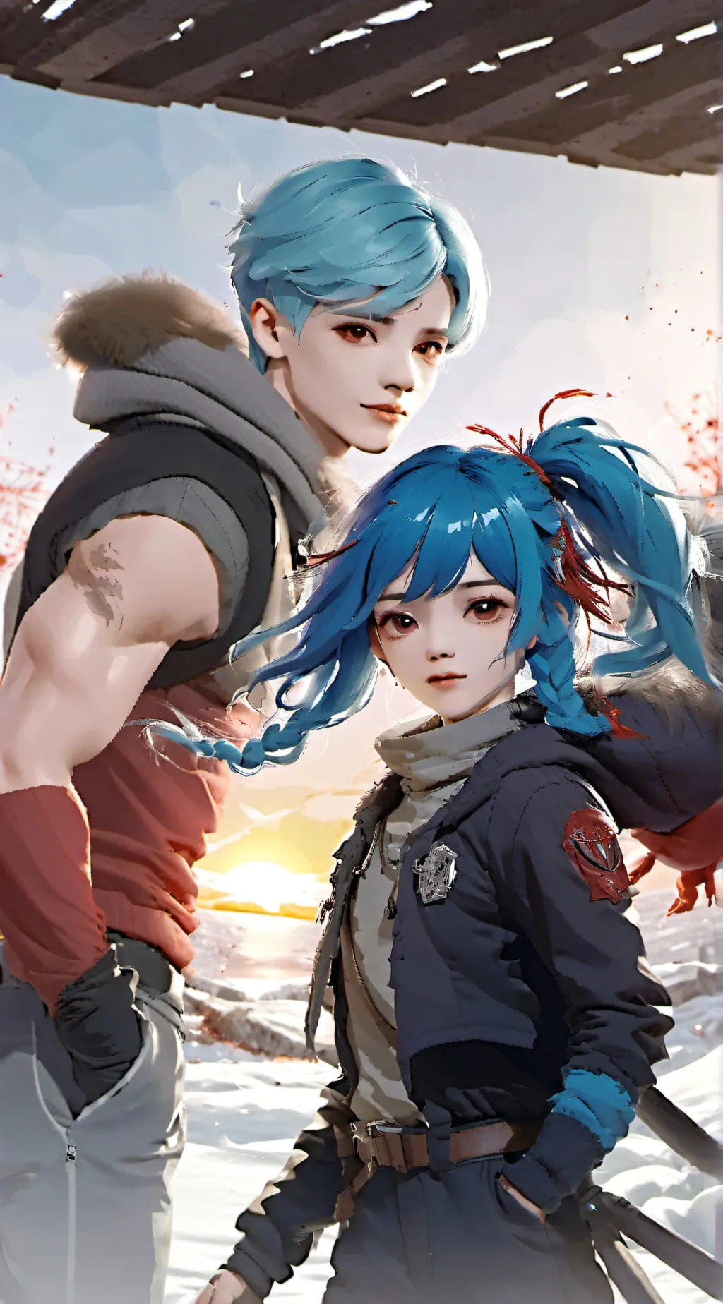 ai character: Jake and Denise  background