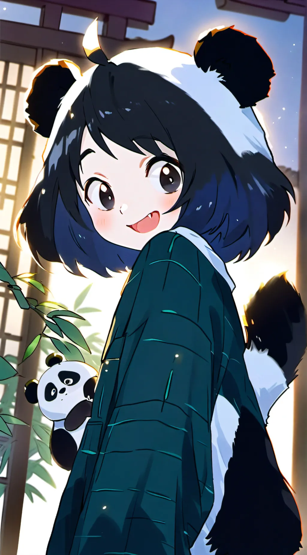 ai character: Pandacat Furry background