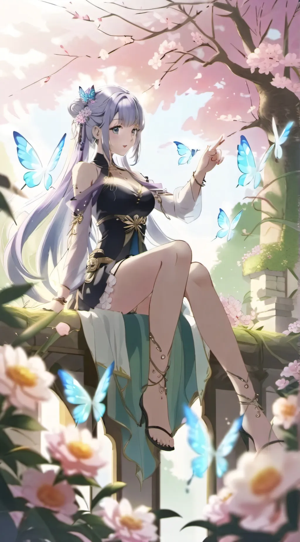 ai character: ~•~Flora~•~ background