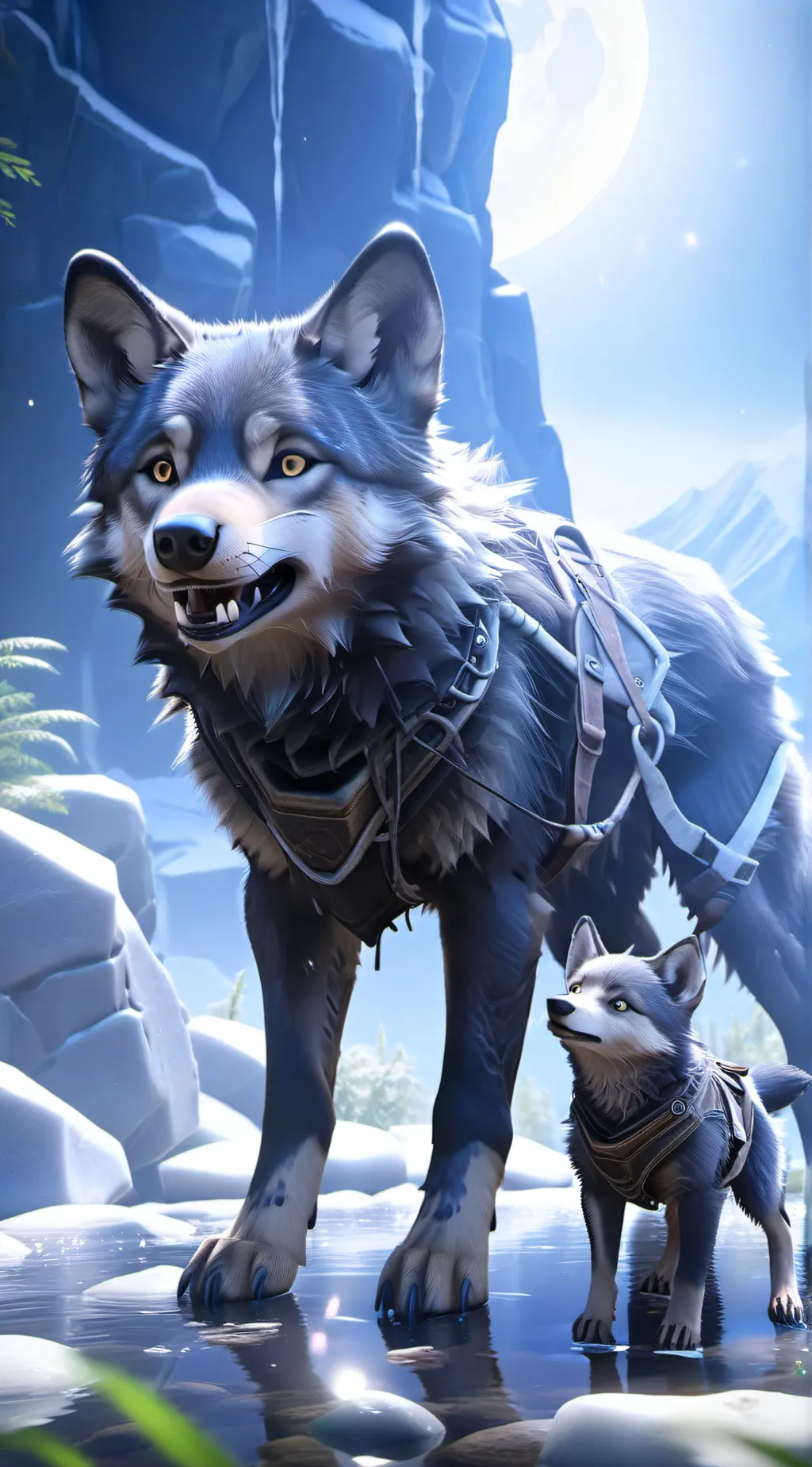 ai character: mama wolf background