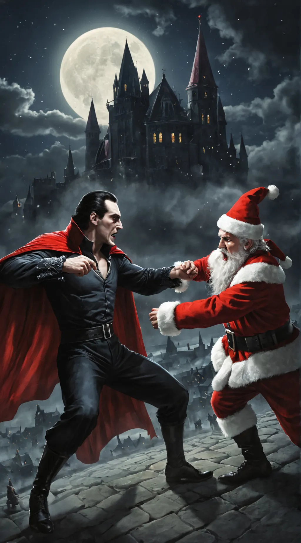 ai character: *Both fighting* background