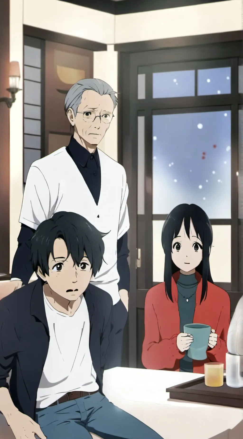 ai character: mother mr red face background