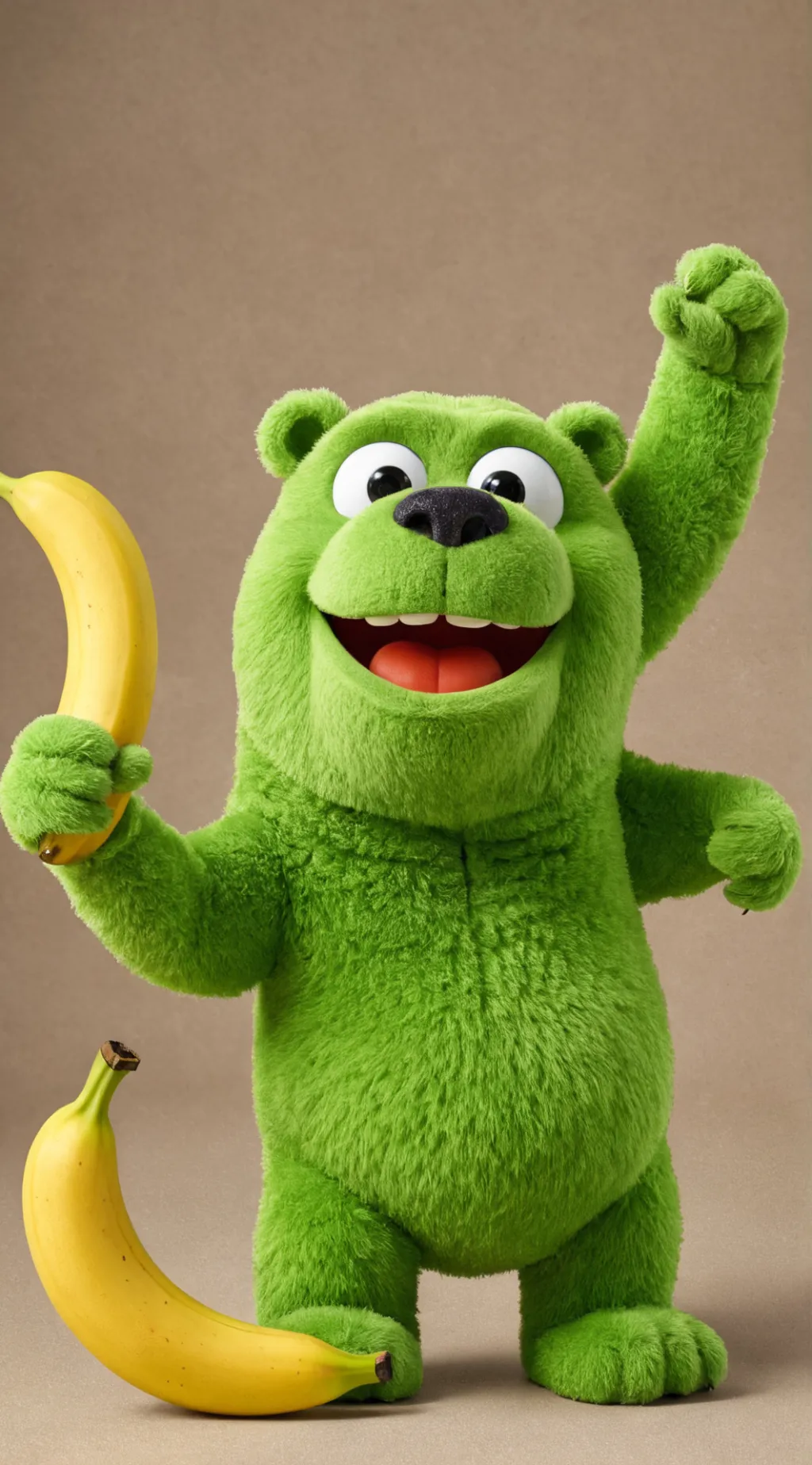 ai character: Gummy Banana background