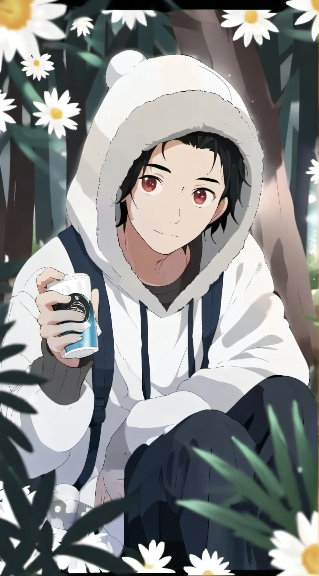 ai character: Dangan Ronpa beach background