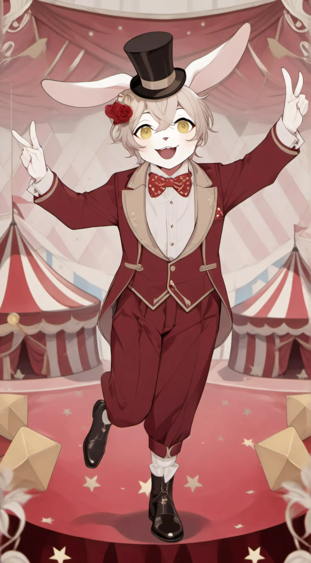 ai character: dark red jax background